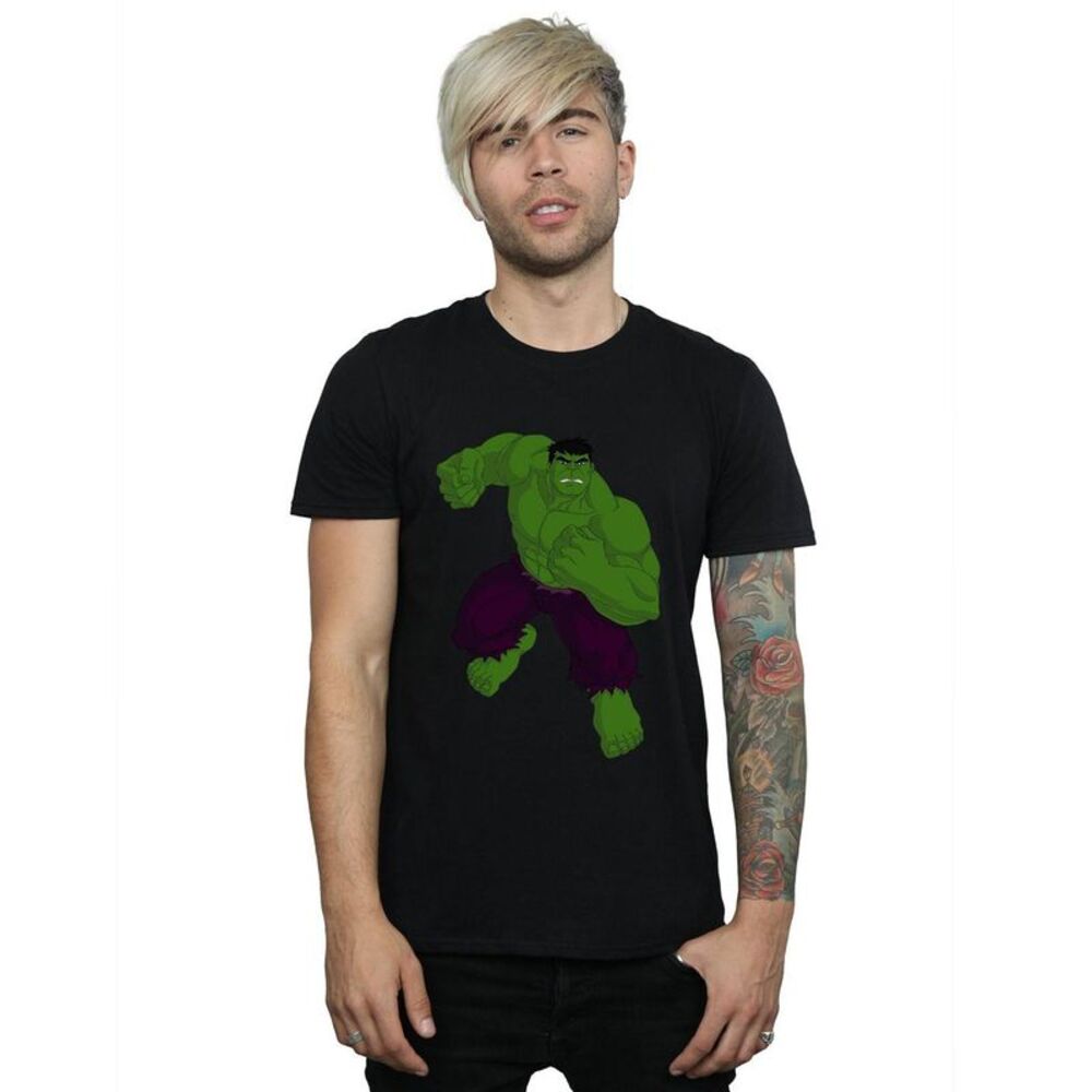 Hulk Mens Simple Cotton T-Shirt / Black